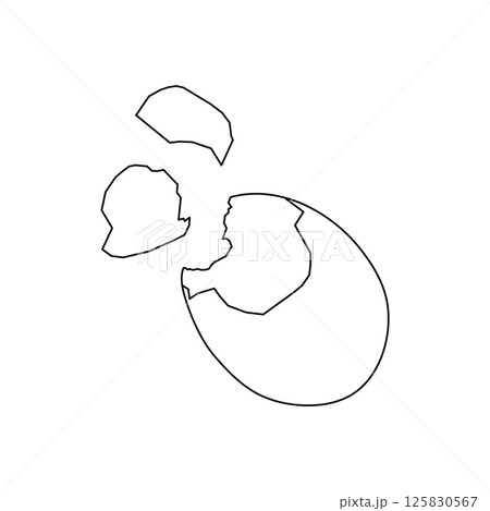Cracked Egg Outline Icon Illustration on White Background Cracked Egg Outline Icon Illustration on White Background 125830567