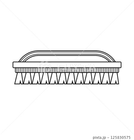 Cleaning Brush Outline Illustration on White Background 125830575