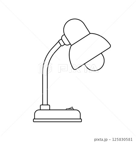 Desk Lamp Outline Icon Illustration on White Background Desk Lamp Outline Icon Illustration on White Background 125830581