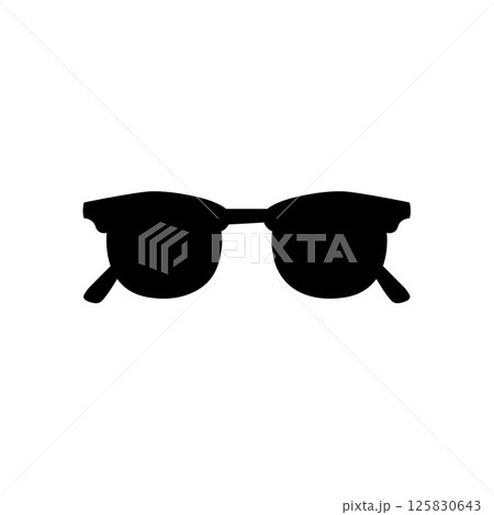 Sunglasses Silhouette. Black and White Icon Design Element on Isolated White Background Sunglasses Silhouette. Black and White Icon Design Element on Isolated White Background 125830643