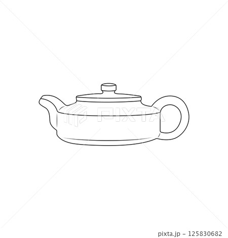 Teapot Outline Icon Illustration on White Background 125830682