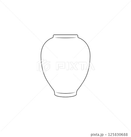 Ceramic Vase Outline Icon Illustration on White Background 125830688