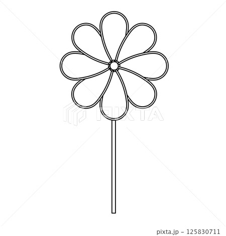 Pinwheel Outline Icon Illustration on White Background 125830711