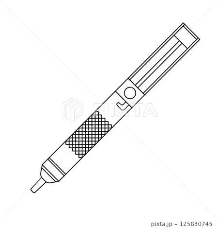 Desoldering Pump Outline Icon Illustration on White Background Desoldering Pump Outline Icon Illustration on White Background 125830745