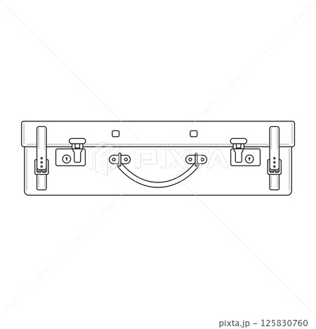 Vintage Suitcase Outline Icon Illustration on White Background 125830760