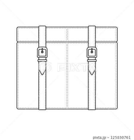 Vintage Suitcase Outline Icon Illustration on White Background 125830761