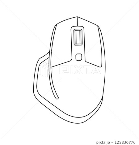 Gaming Mouse Outline Icon Illustration on White Background 125830776