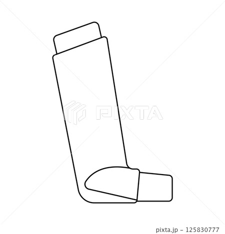 Inhaler Outline Icon Illustration on White Background 125830777