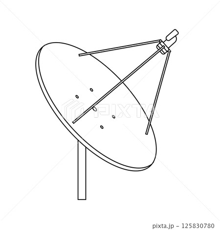 Parabolic Antenna Outline Icon Illustration on White Background 125830780