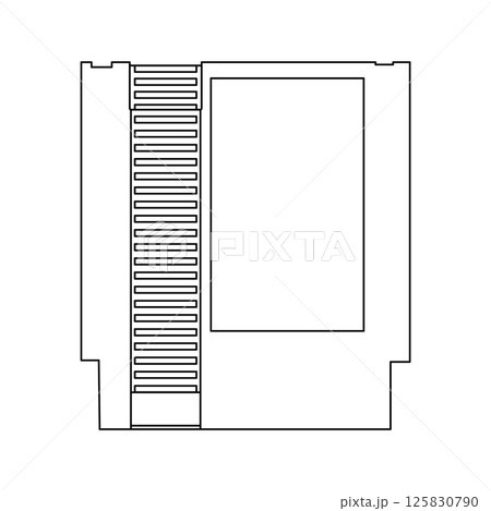 Retro Game Cartridge Outline Icon Illustration on White Background 125830790