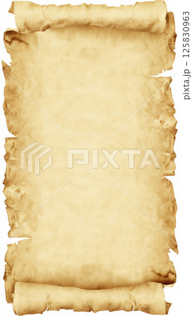 上下が丸まった巻物風の紙の背景素材 125830963