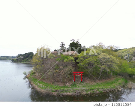 沼の中の小島 空撮 沼の中の小島 空撮 125831584