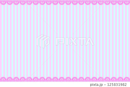 ストライプ・ボーダー素材/ピンク×水色(レース) ストライプ・ボーダー素材/ピンク×水色(レース) 125831982