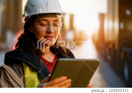 working in container terminal working in container terminal 125832315