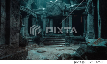 Ancient temple ruins the essence of forgotten civilizations 125832508