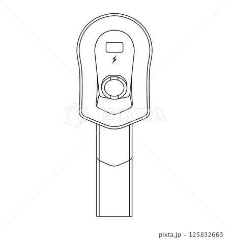 Electric Vehicle Charging Station Outline Icon Illustration on Isolated White Background Electric Vehicle Charging Station Outline Icon Illustration on Isolated White Background 125832663
