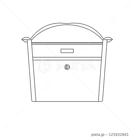 Mailbox Outline Icon Illustration on Isolated White Background Mailbox Outline Icon Illustration on Isolated White Background 125832681
