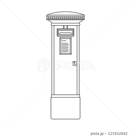 Mailbox Outline Icon Illustration on Isolated White Background Mailbox Outline Icon Illustration on Isolated White Background 125832682
