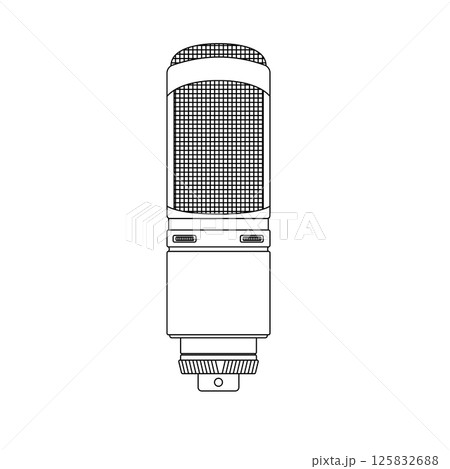 Microphone Outline Icon Illustration on Isolated White Background Microphone Outline Icon Illustration on Isolated White Background 125832688