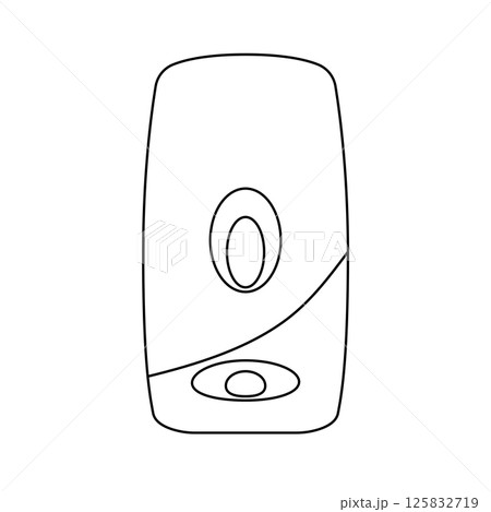 Soap Dispenser Outline Icon Illustration on Isolated White Background 125832719