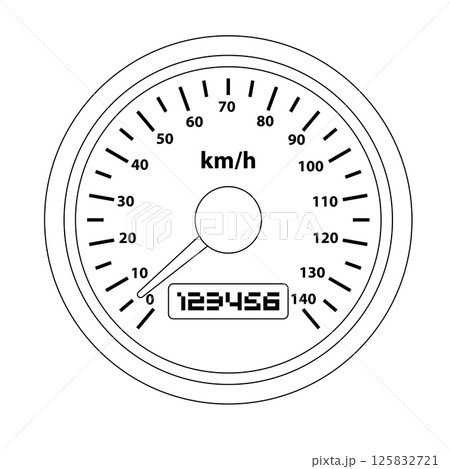 Speedometer Outline Icon Illustration on Isolated White Background 125832721