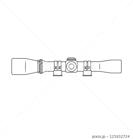 Tactical Scope Outline Icon Illustration on Isolated White Background 125832724