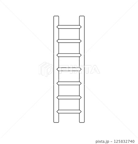 Wooden Ladder Outline Icon Illustration on Isolated White Background Wooden Ladder Outline Icon Illustration on Isolated White Background 125832740