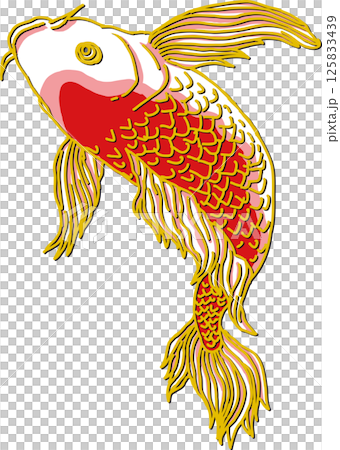 Red carp_climbing upwards_gorgeous fins 125833439