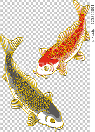 Two carp_downward Two carp_downward 125833891