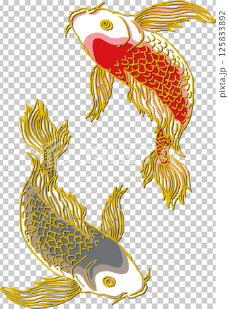 兩條鯉魚_黑鯉朝下_紅鯉朝上_Finny 125833892