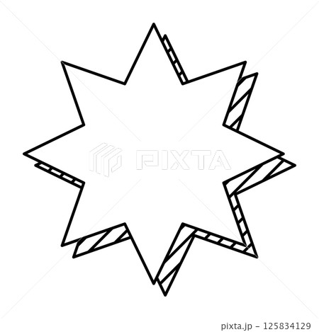 Speech bubble in line art style. Decorative abstract background. 125834129