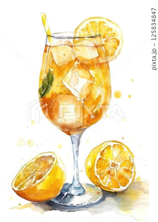 Refreshing Lemon Iced Tea in a Glass with Ice Cubes and Mint Refreshing Lemon Iced Tea in a Glass with Ice Cubes and Mint 125834847