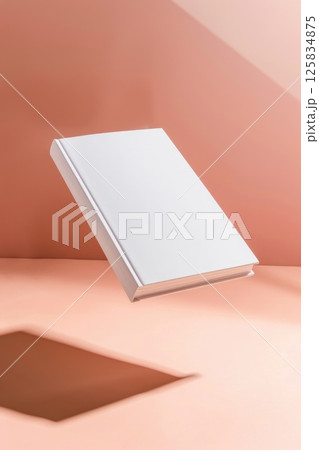 Blank White Book on Pink Background with Soft Shadow Blank White Book on Pink Background with Soft Shadow 125834875