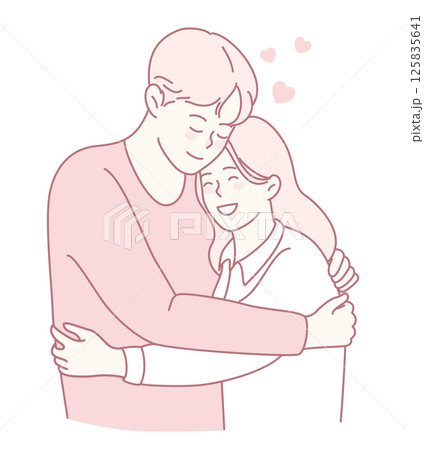 A Couple Embracing in Love A Beautiful and Heartfelt Moment of Affection and Joy 125835641