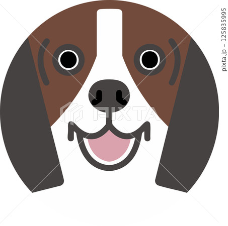ニコニコ ビーグル 丸いイラスト ニコニコ ビーグル 丸いイラスト 125835995