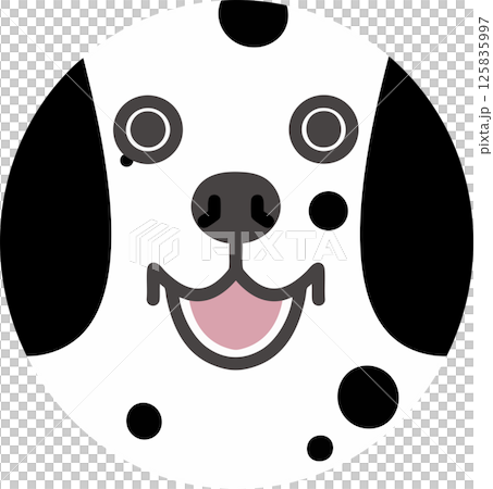 Smiling Dalmatian Round Illustration 125835997