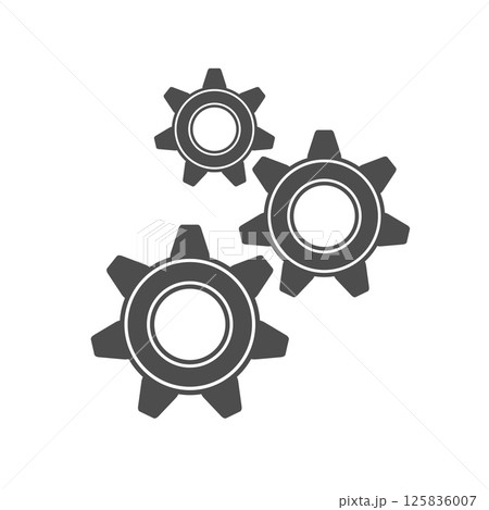 Gear Icon.Cogwheel on white background.Rotating mechanism of round parts. Gear Icon.Cogwheel on white background.Rotating mechanism of round parts. 125836007