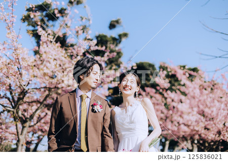 桜と前撮りウェディング撮影 桜と前撮りウェディング撮影 125836021