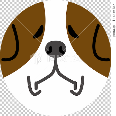 生氣的聖伯納犬圓形插圖 125836187