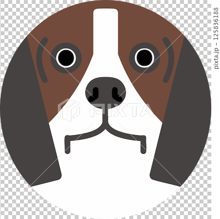 生氣的小獵犬圓形插圖 125836188