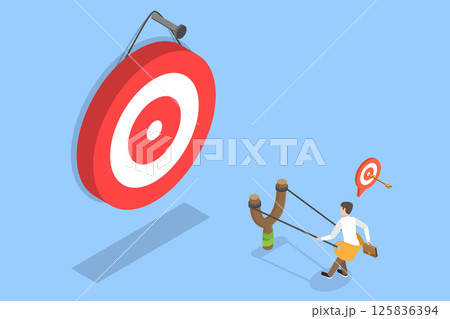 3D Isometric Flat Vector Illustration of Business Success, Concept Of A Businessman Ready To Launch 125836394