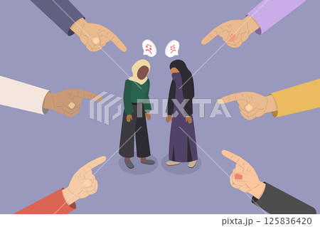 3D Isometric Flat Vector Illustration of Shaming, Teasing, Minority, Bullying Concept 3D Isometric Flat Vector Illustration of Shaming, Teasing, Minority, Bullying Concept 125836420