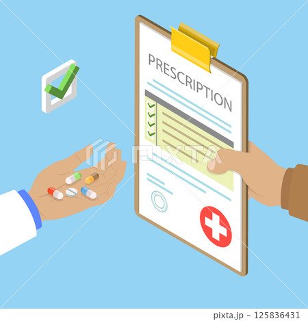 3D Isometric Flat Vector Illustration of Healthcare And Pharmacy, Drug and Supplements Medication 125836431