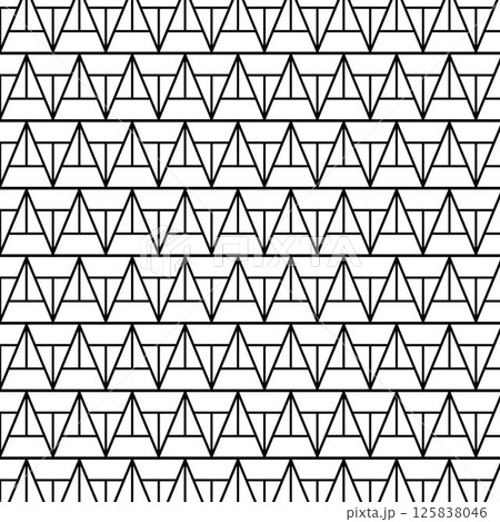 Triangles Geometry seamless pattern. Vector graphic line illustration. Black and white abstract For poster, party invitation, backdrop, ad, sale promotion, print for t-shirt 125838046