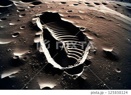 Footprint Imprint in Moon Dust 125838124