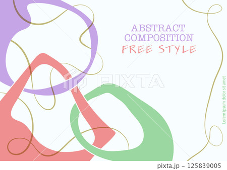 Abstract background with deformed shapes and lines. A simple color composition for posters, posters, banners, covers 125839005