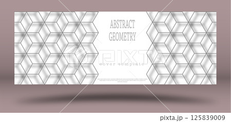 Abstract black and white geometric design. Layout for the design of the cover, banner, poster, postcard and corporate design. The idea of interior and decorative creativity Abstract black and white geometric design. Layout for the design of the cover, banner, poster, postcard and corporate design. The idea of interior and decorative creativity 125839009