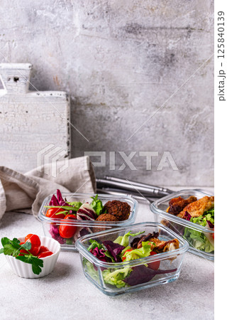 Meal prep concept. Healthy food in container. 125840139