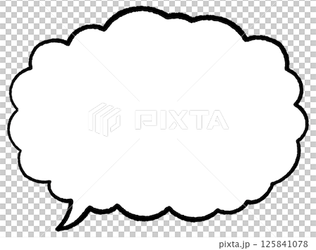 具有線條畫風格的簡單對話框。非常細緻蓬鬆。尾部向左。單調。 具有線條畫風格的簡單對話框。非常細緻蓬鬆。尾部向左。單調。 125841078