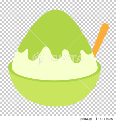 Vector illustration of shaved ice with melon syrup 125841080